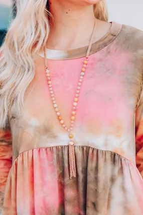Says It All Tassel Necklace - Taupe