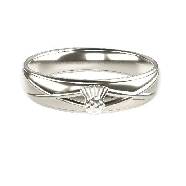 SCOTTISH THISTLE SALTIRE WEDDING RING