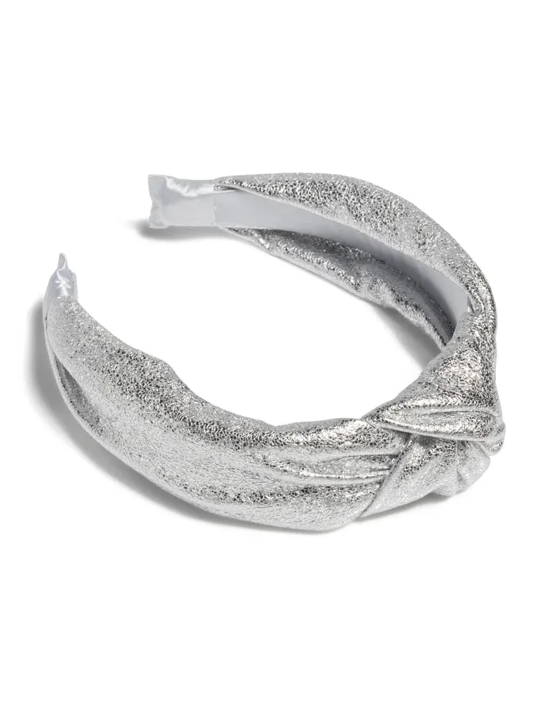 SHI Silver Metallic Knot Headband