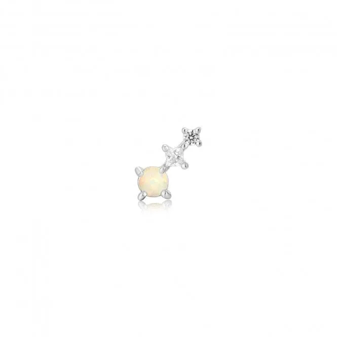 Silver Kyoto Opal Climber Barbell Single Earring E047-02H