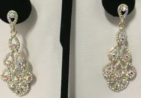 Silver TD Multi Row Earrings