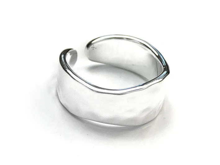 Silver Toe Ring - Rippled