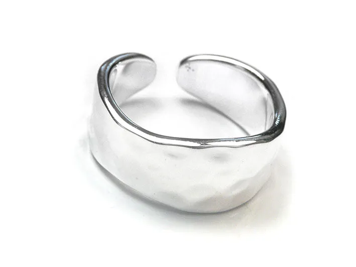 Silver Toe Ring - Rippled