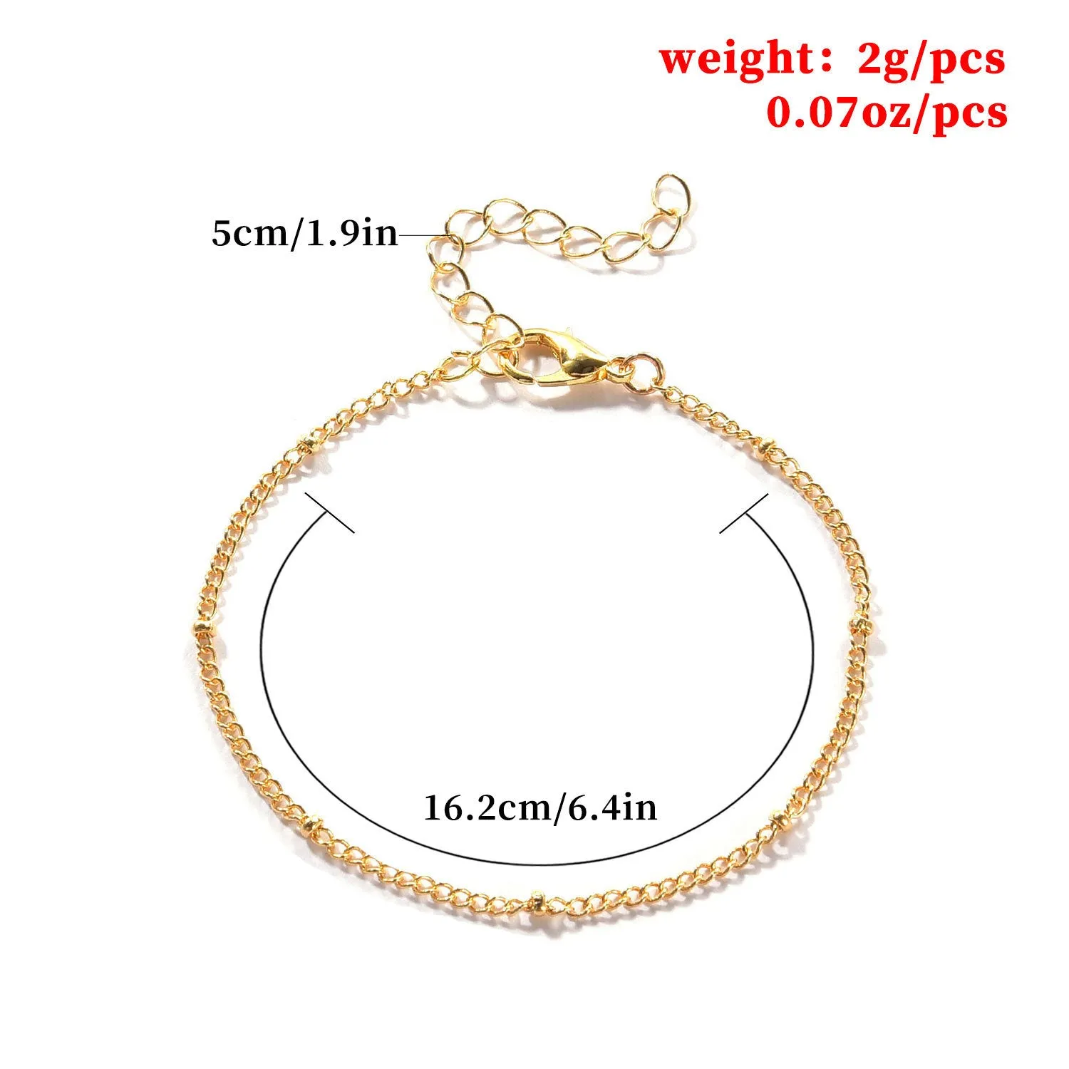 Single Layer Bead Bracelet Length 16.2 Plus 5cm Extension Chain