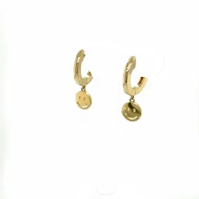 Smiley Face Dangle Huggy Earring