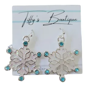 Snow Flake Dangle Earrings
