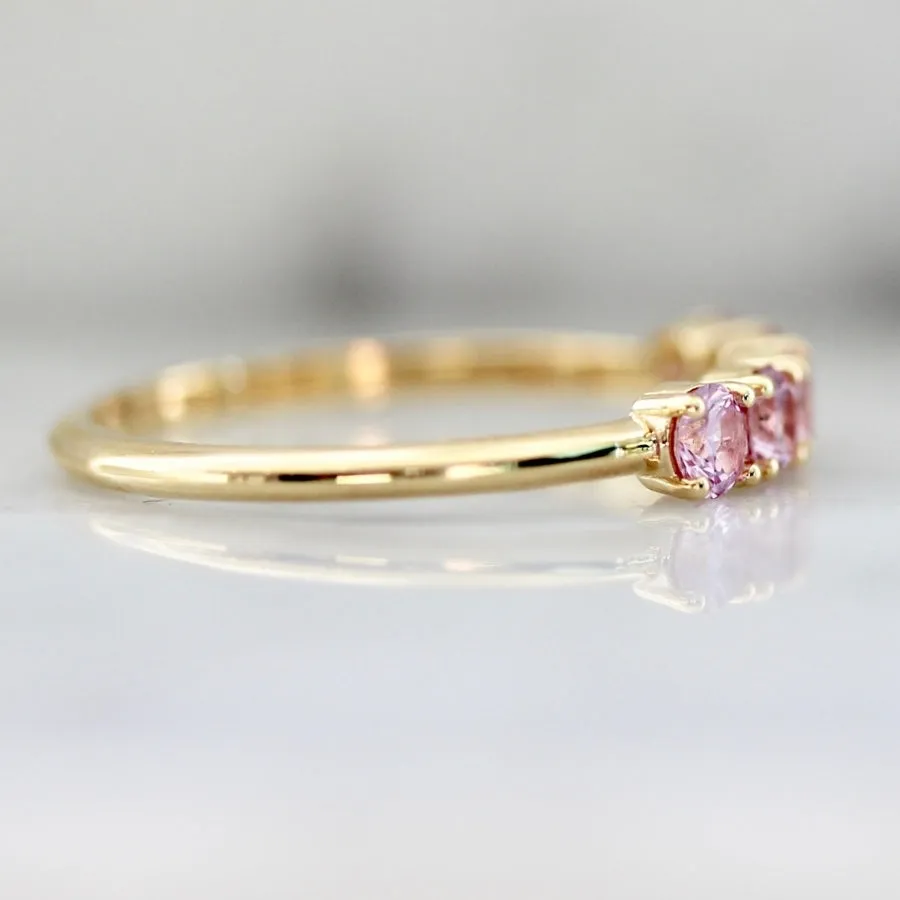Spellbound Pink Round Brilliant Cut Sapphire Band