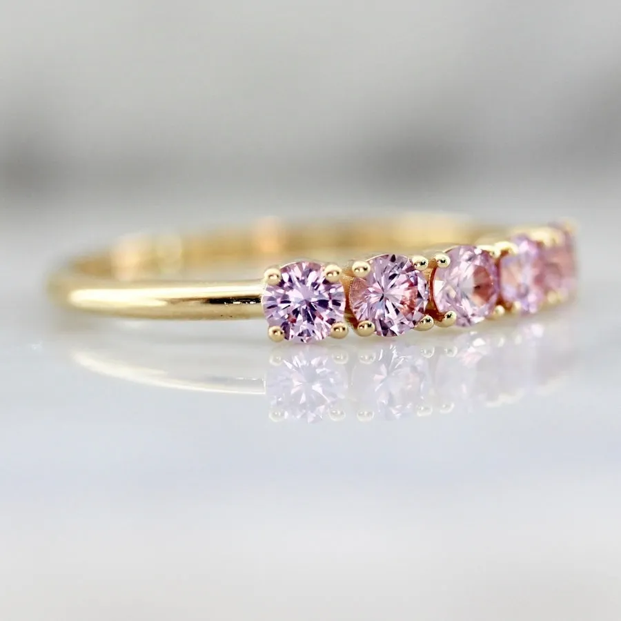 Spellbound Pink Round Brilliant Cut Sapphire Band