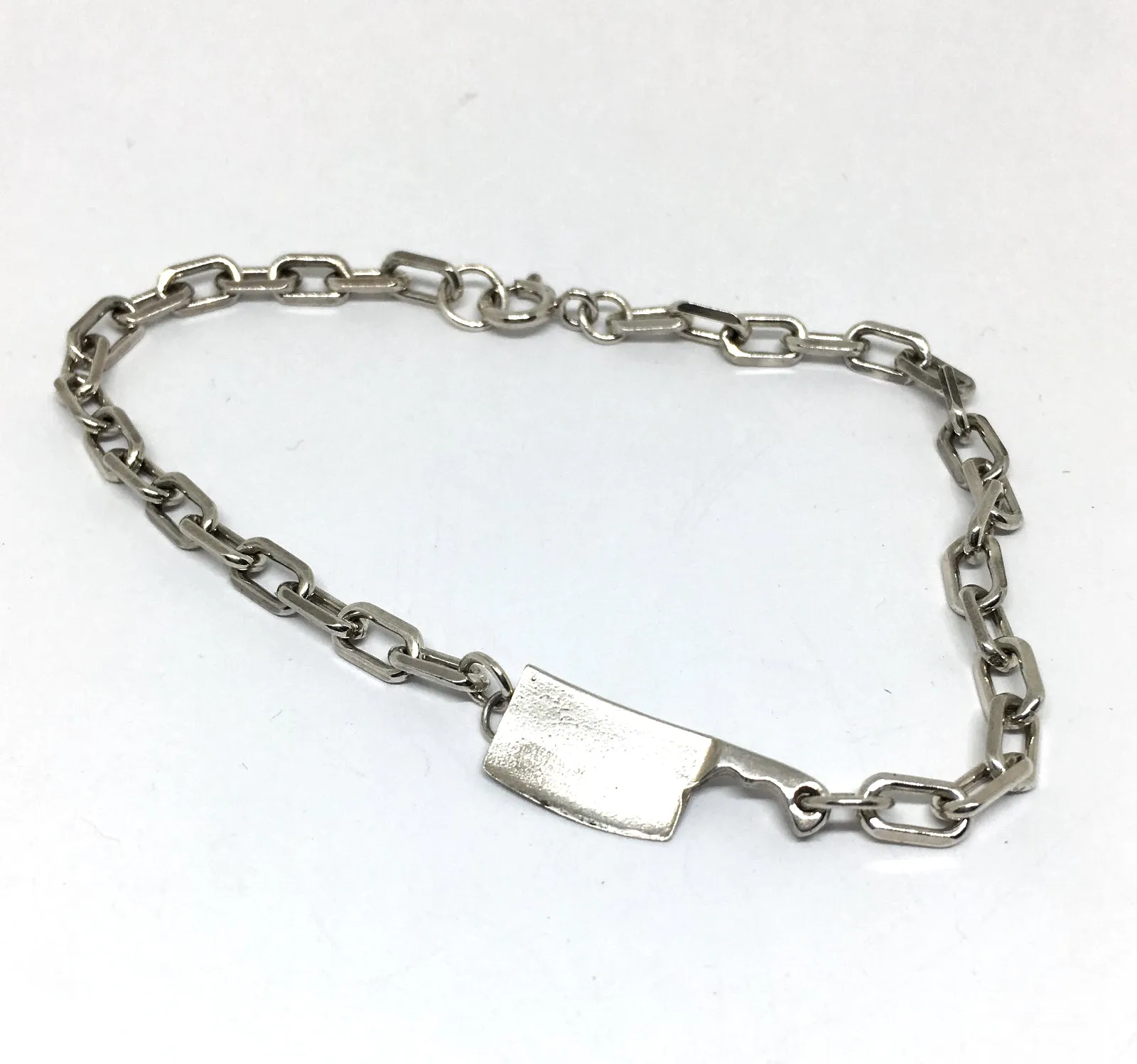 Sterling Chef's Cleaver Chain Bracelet