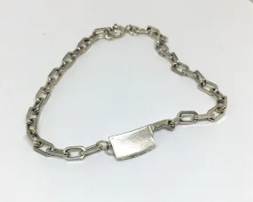 Sterling Chef's Cleaver Chain Bracelet