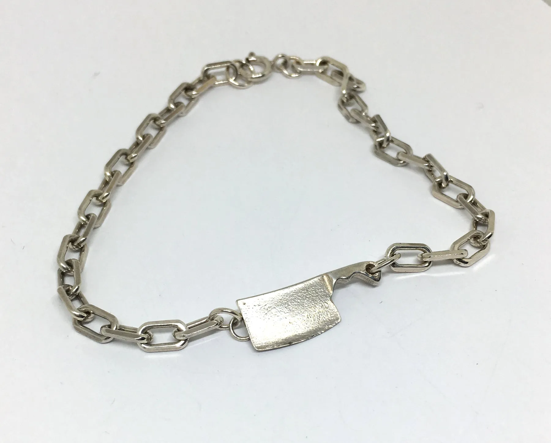 Sterling Chef's Cleaver Chain Bracelet