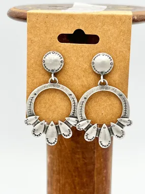 Sterling Silver Circle Dangle Earrings