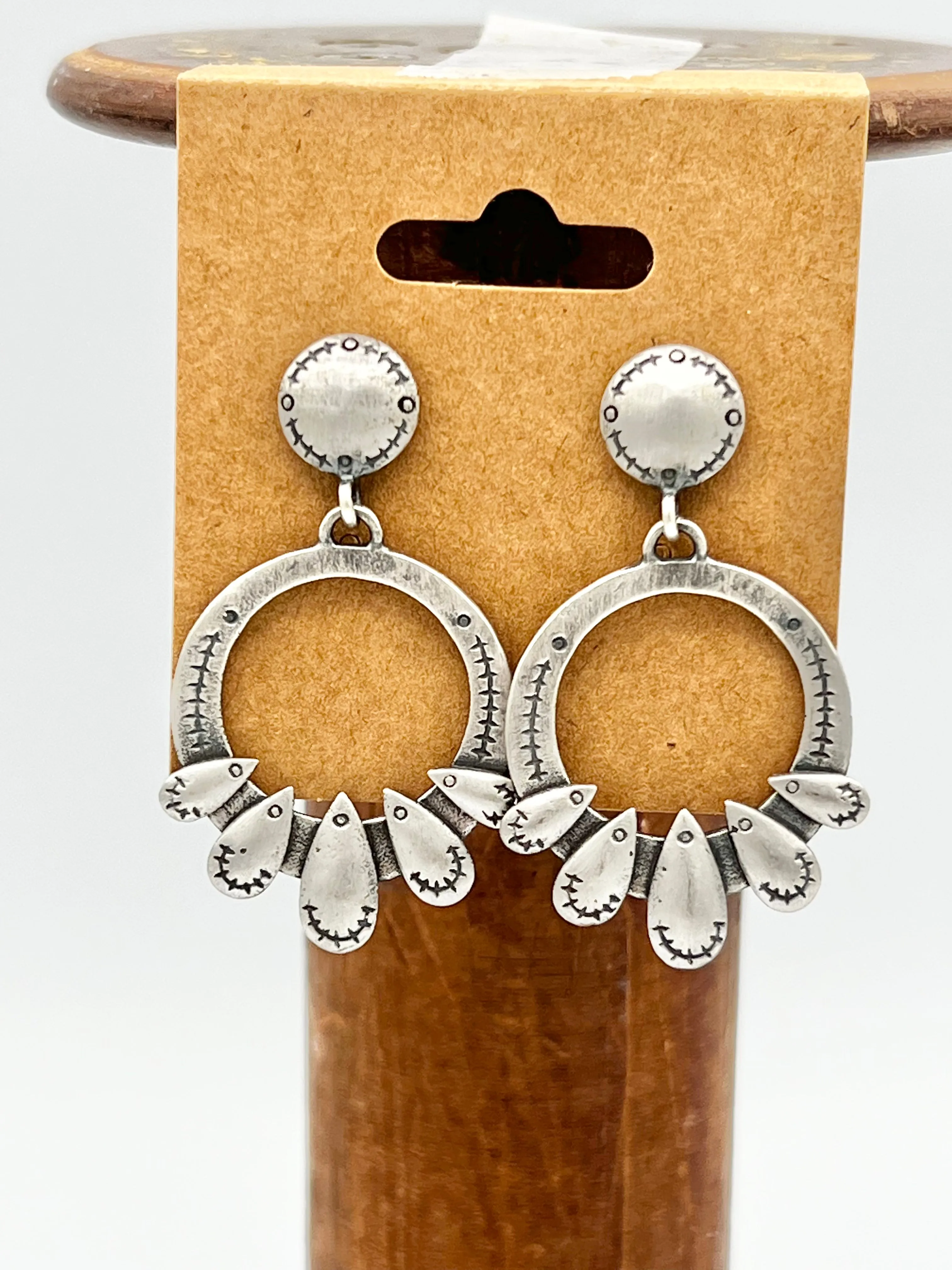 Sterling Silver Circle Dangle Earrings