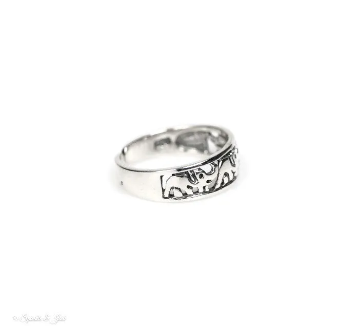 Sterling Silver Elephant Parade Toe Ring