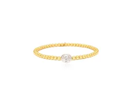 Stirata Round Diamond Gold Stretch Bracelet