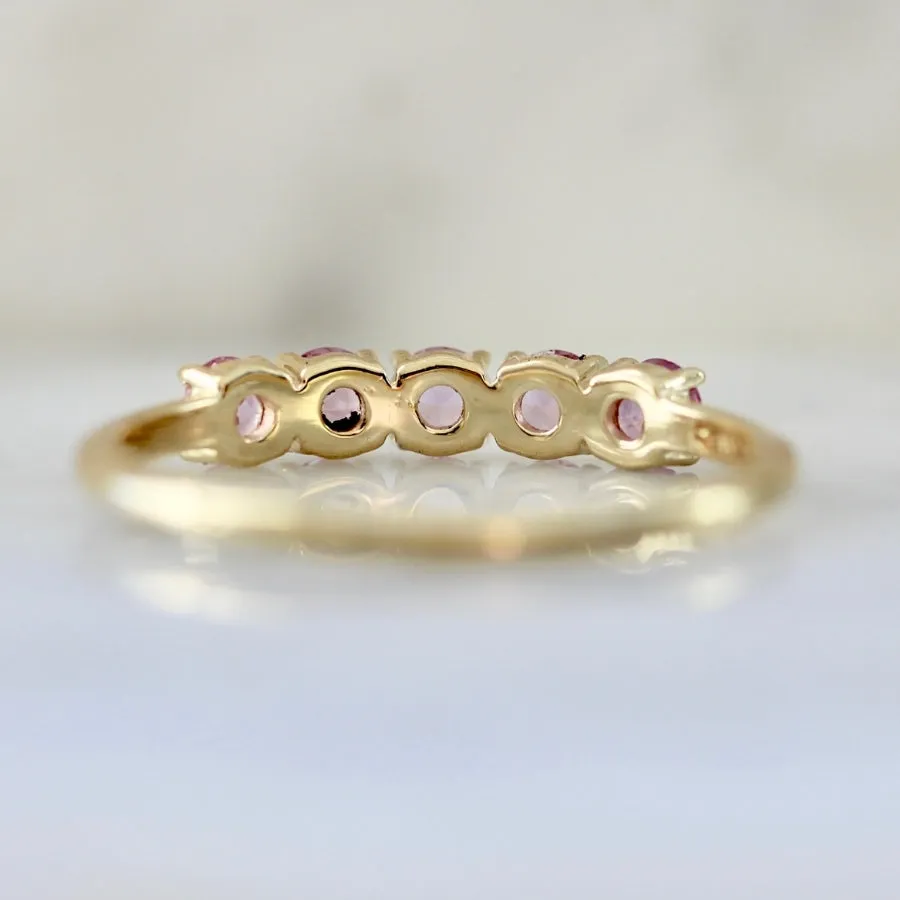 Sugar Spritz Pink Round Brilliant Cut Sapphire Band
