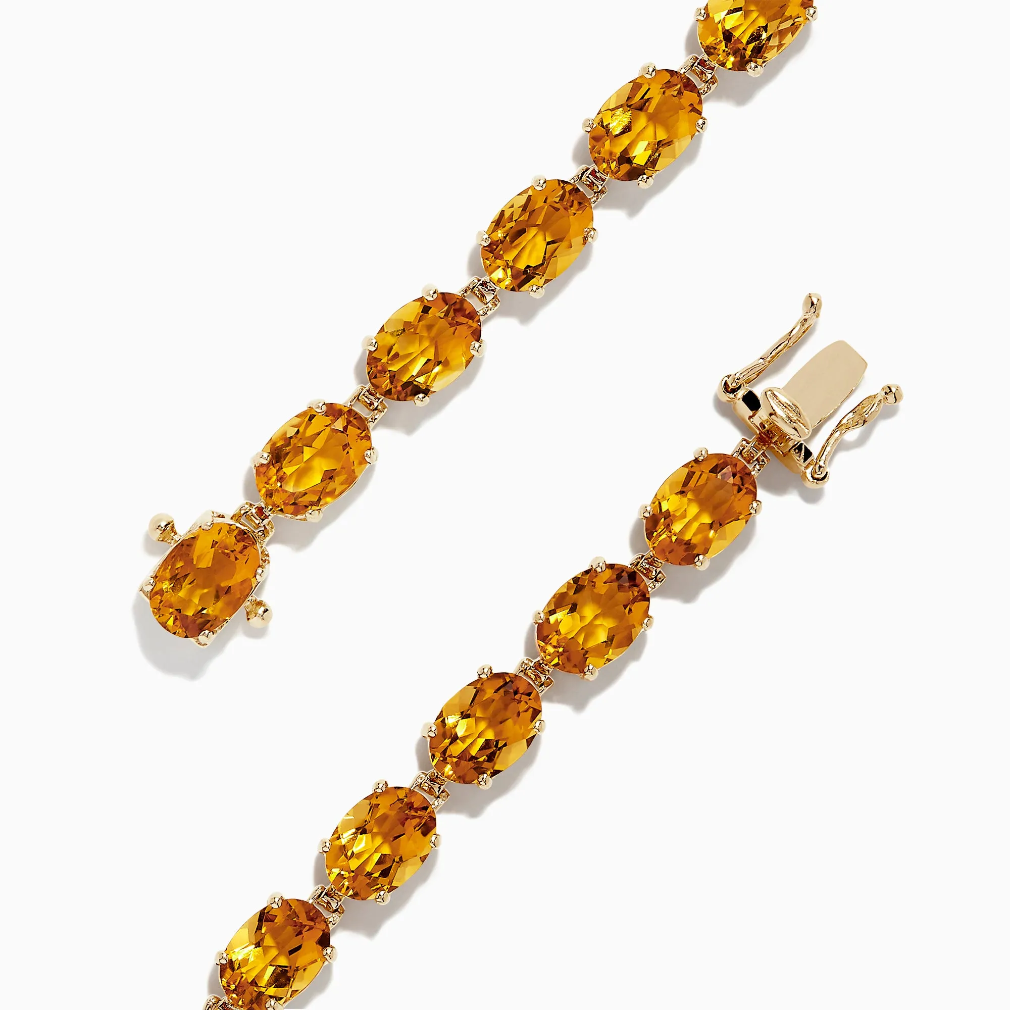 Sunset 14K Yellow Gold Citrine Tennis Bracelet, 15.36 TCW