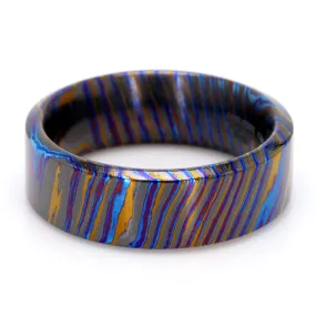 Titanium Damascus Wedding Band