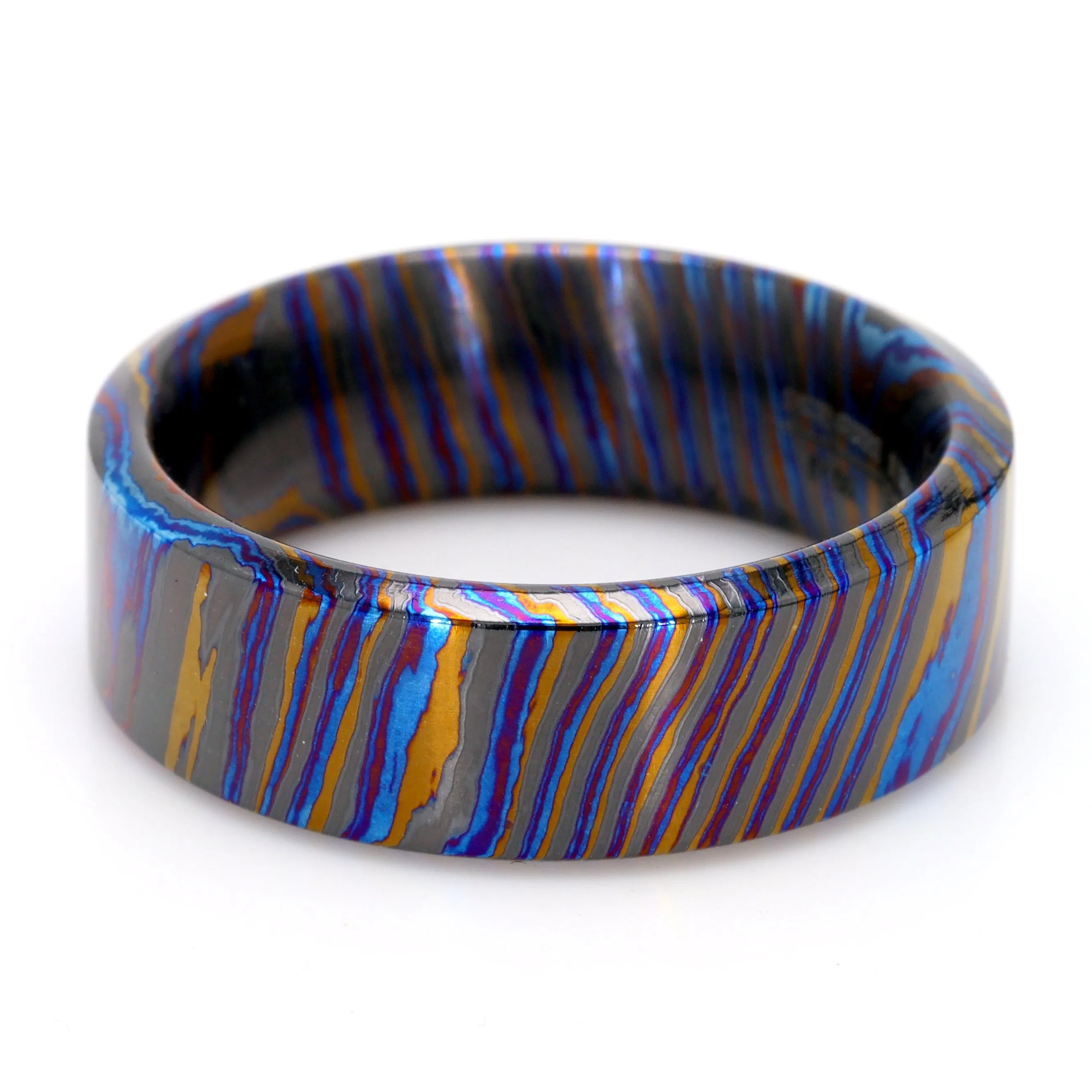 Titanium Damascus Wedding Band