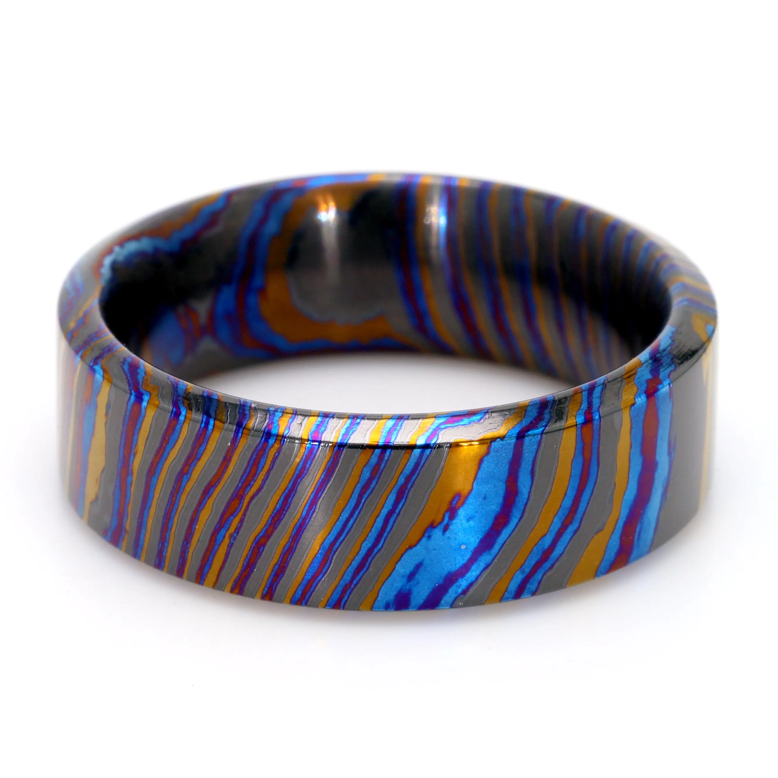 Titanium Damascus Wedding Band