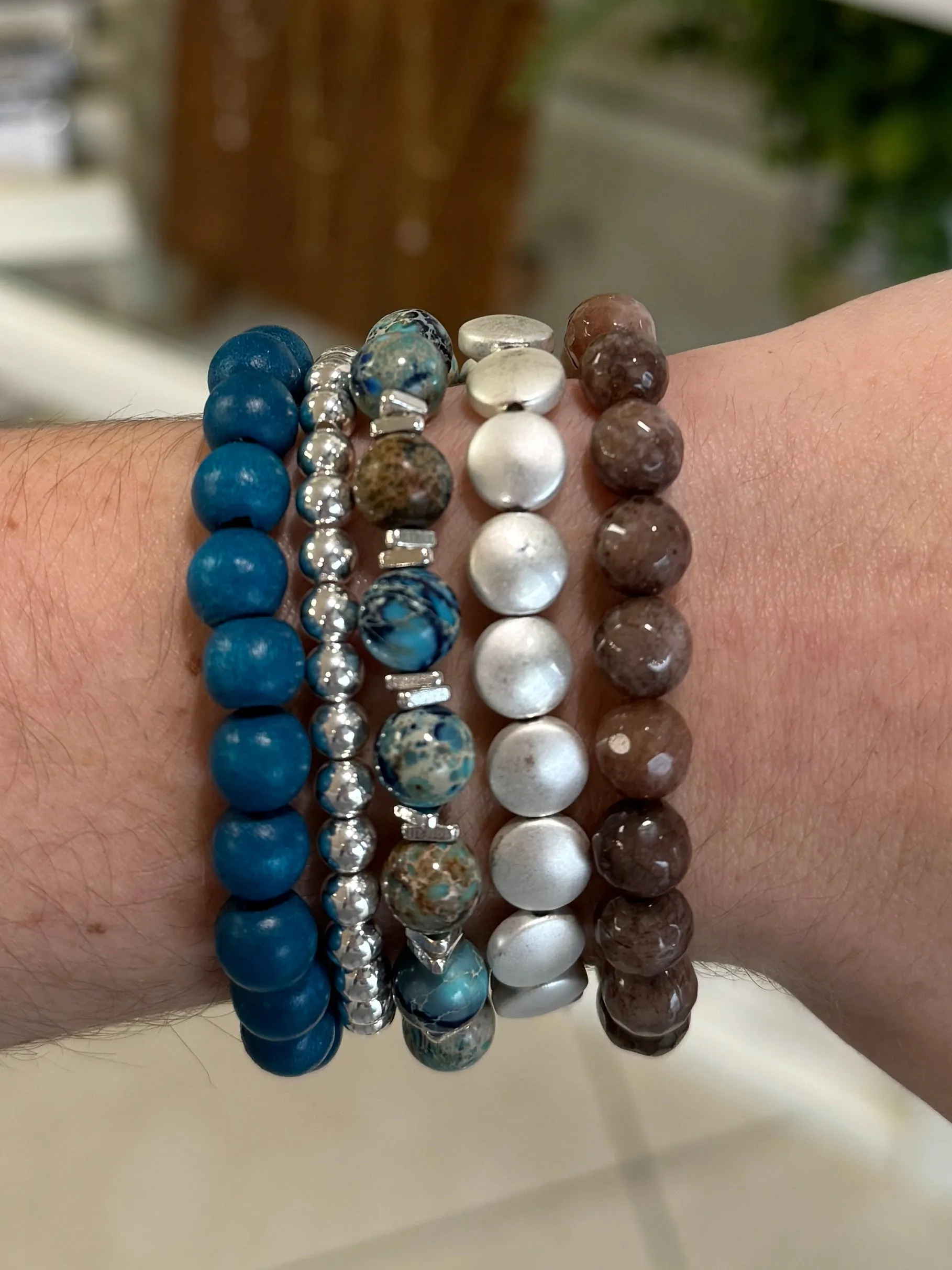 Turquoise Wood 8mm Bracelet