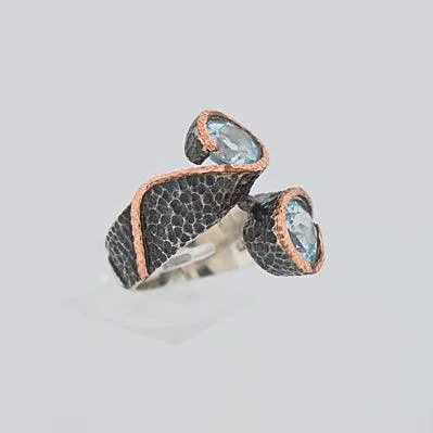 Twin Topaz Statement Designer Ring
