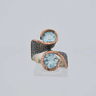 Twin Topaz Statement Designer Ring