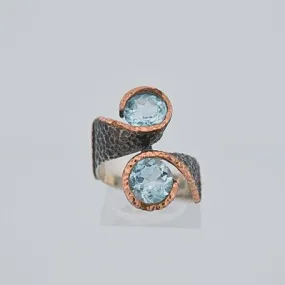 Twin Topaz Statement Designer Ring