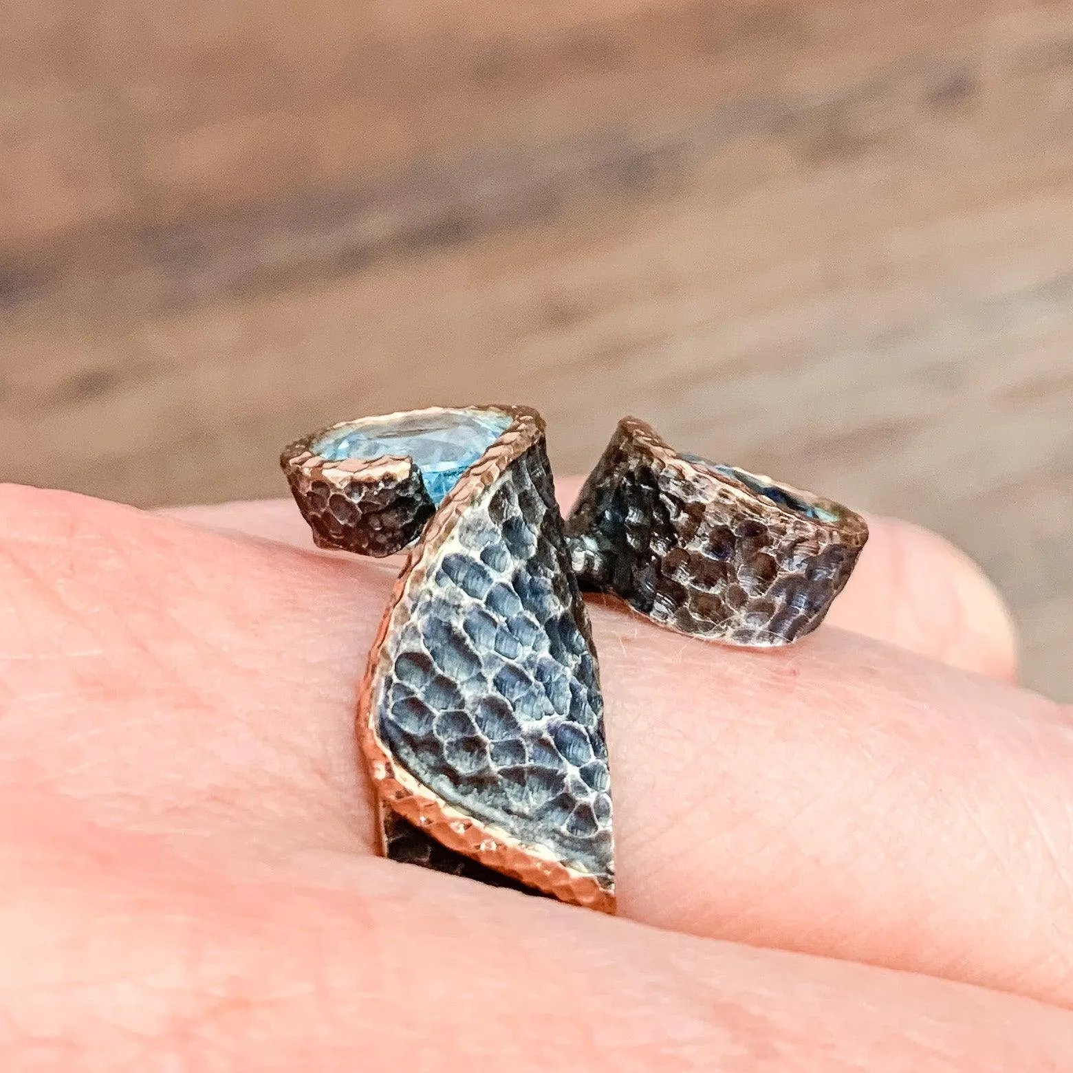 Twin Topaz Statement Designer Ring