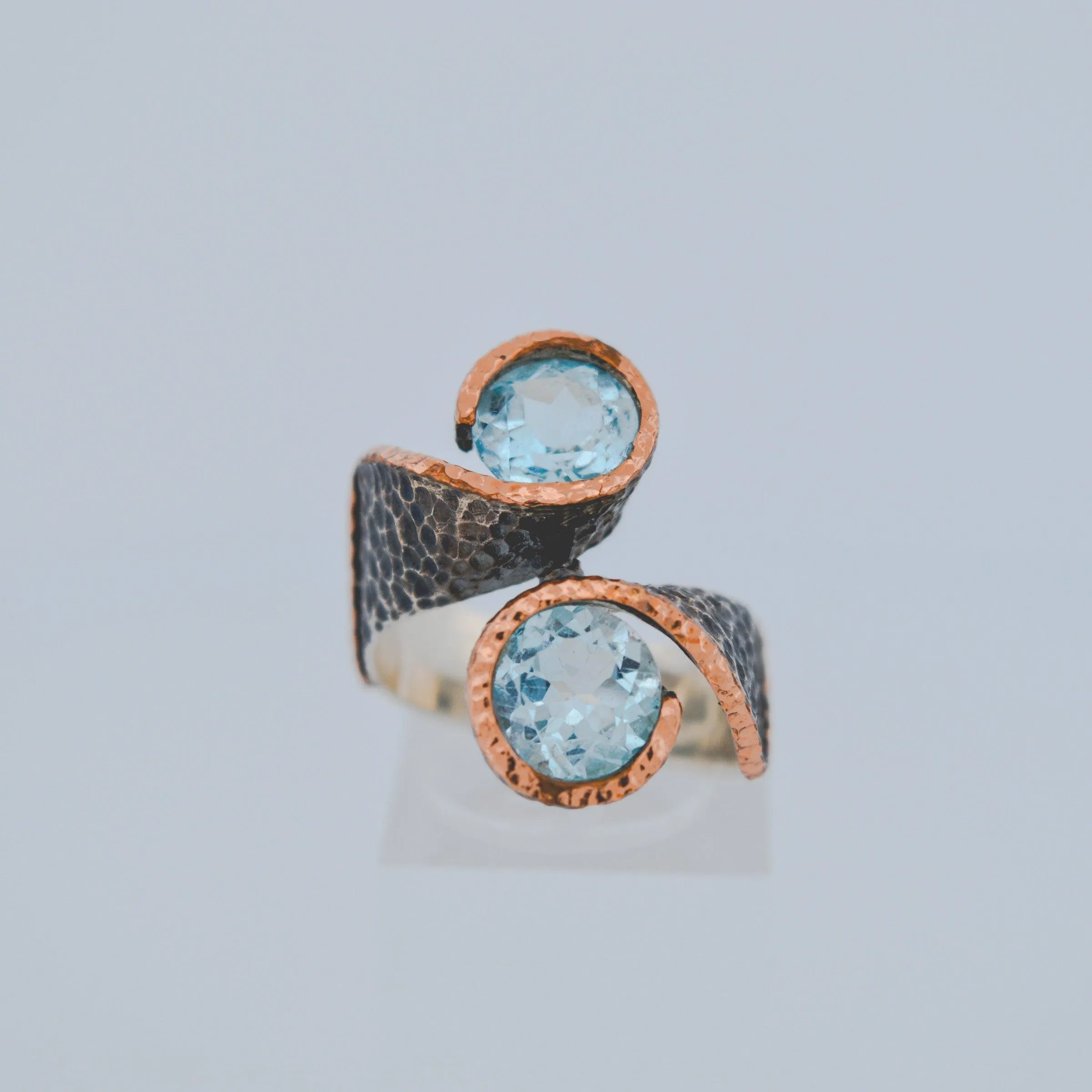 Twin Topaz Statement Designer Ring