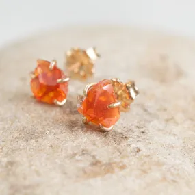 Variance Fire Opal & 14k Gold Studs