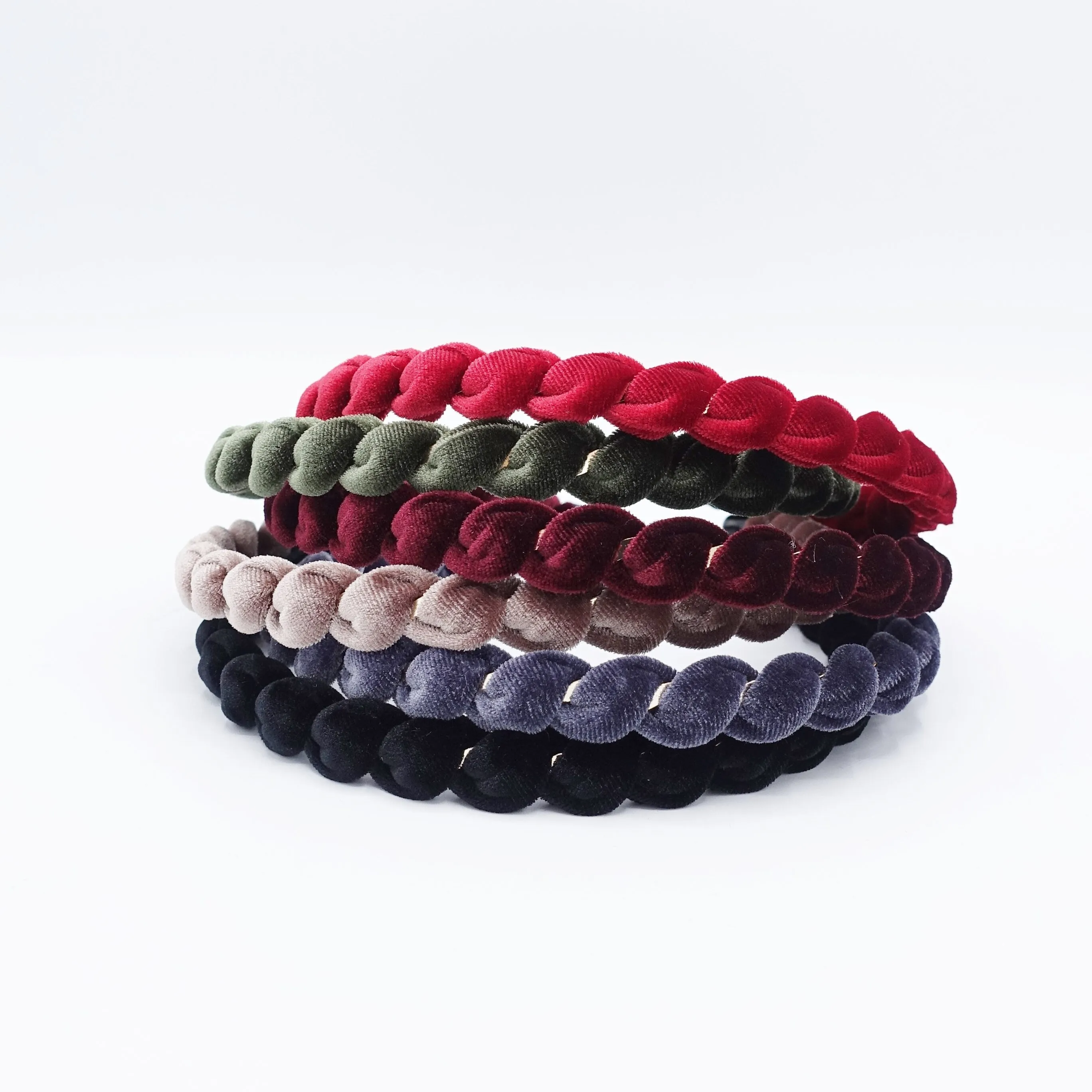 velvet spiral wrap headband thin hairband women hair accessory