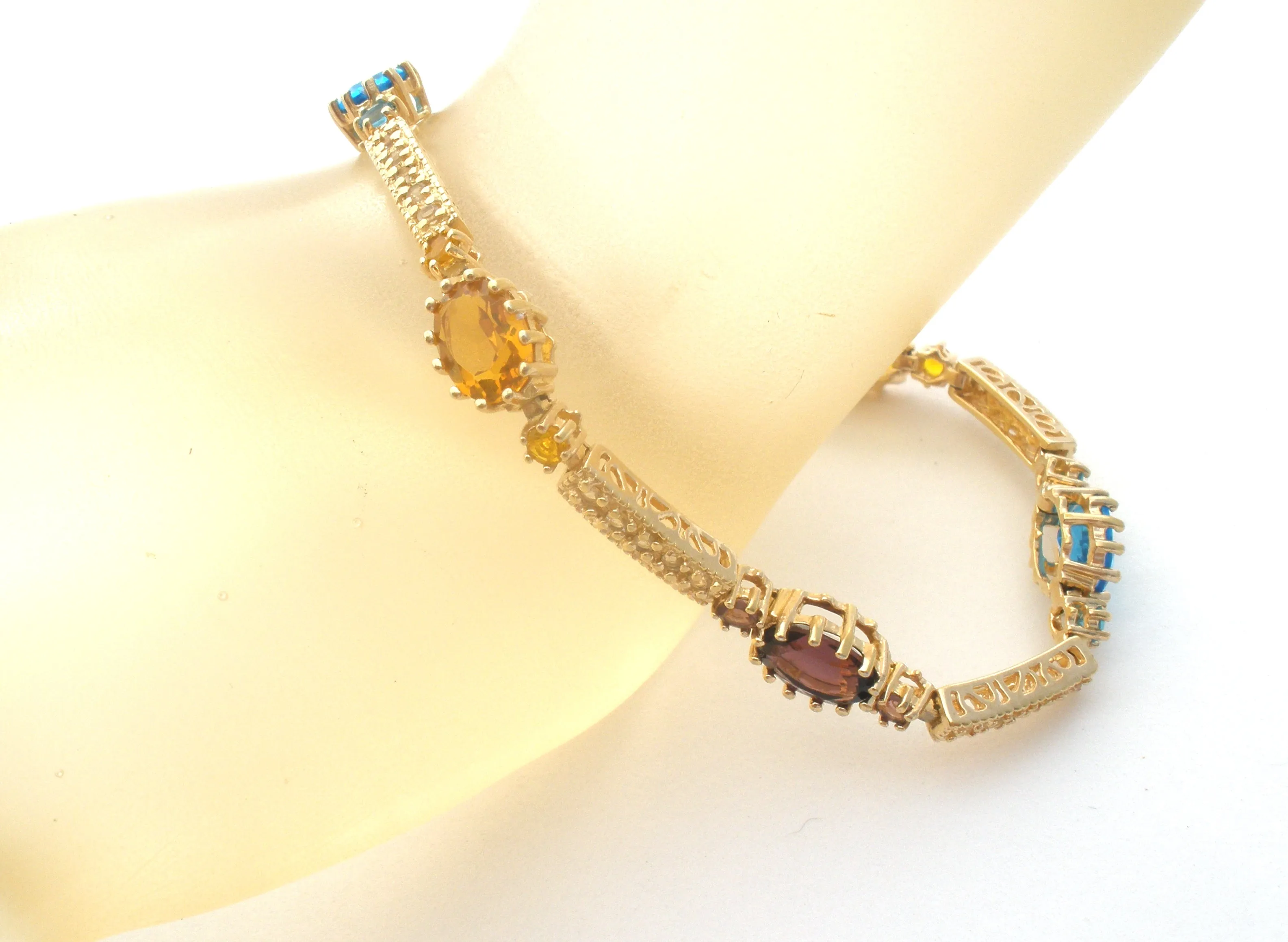 Vermeil Multi Gemstone Bracelet DL 7.25"