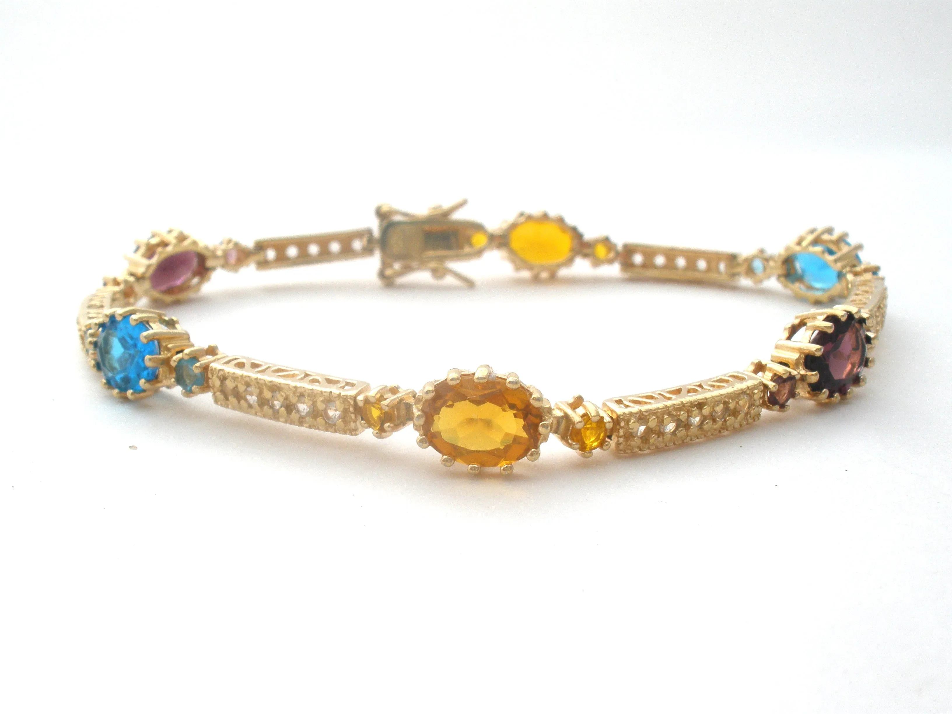 Vermeil Multi Gemstone Bracelet DL 7.25"