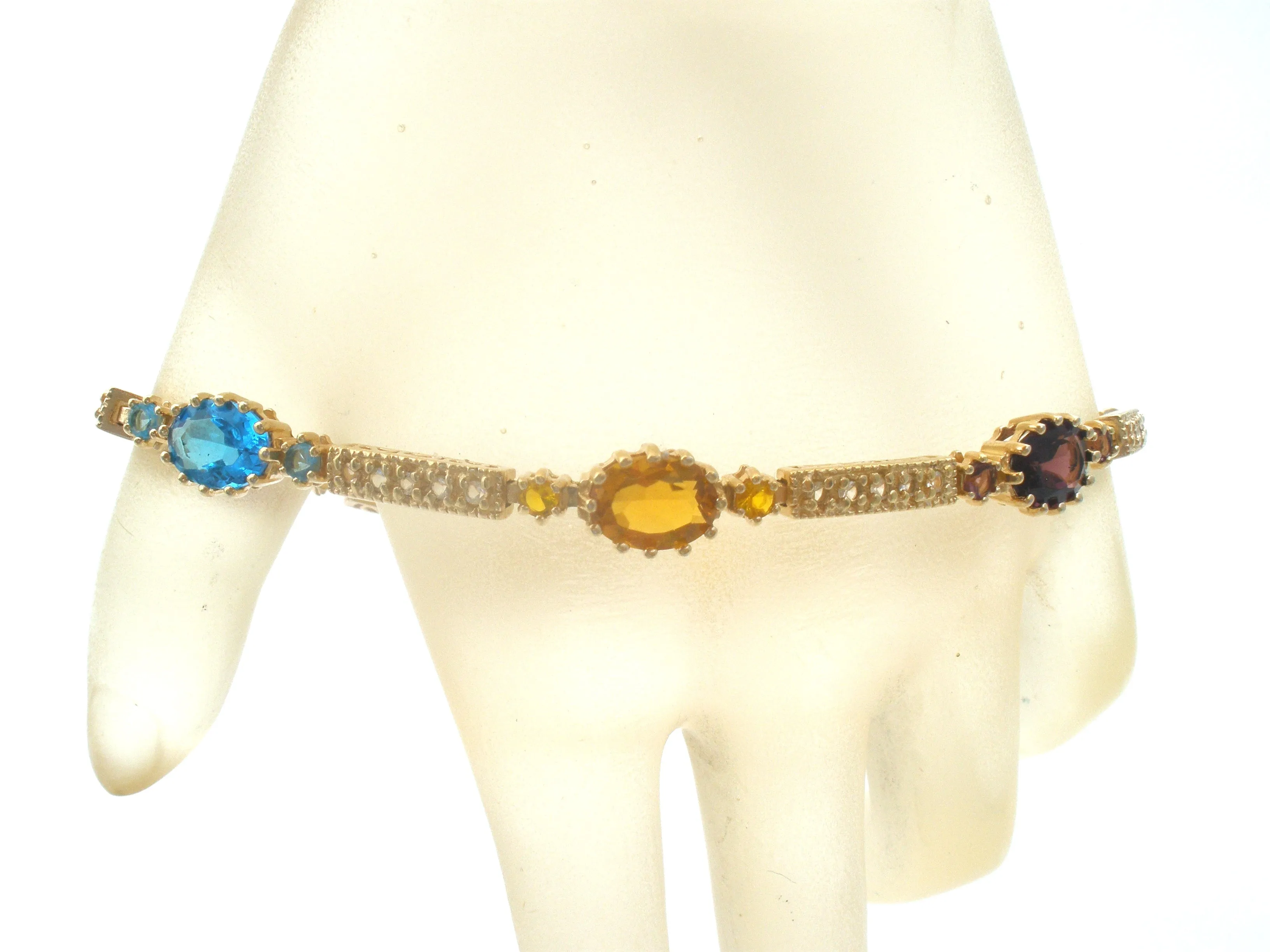 Vermeil Multi Gemstone Bracelet DL 7.25"