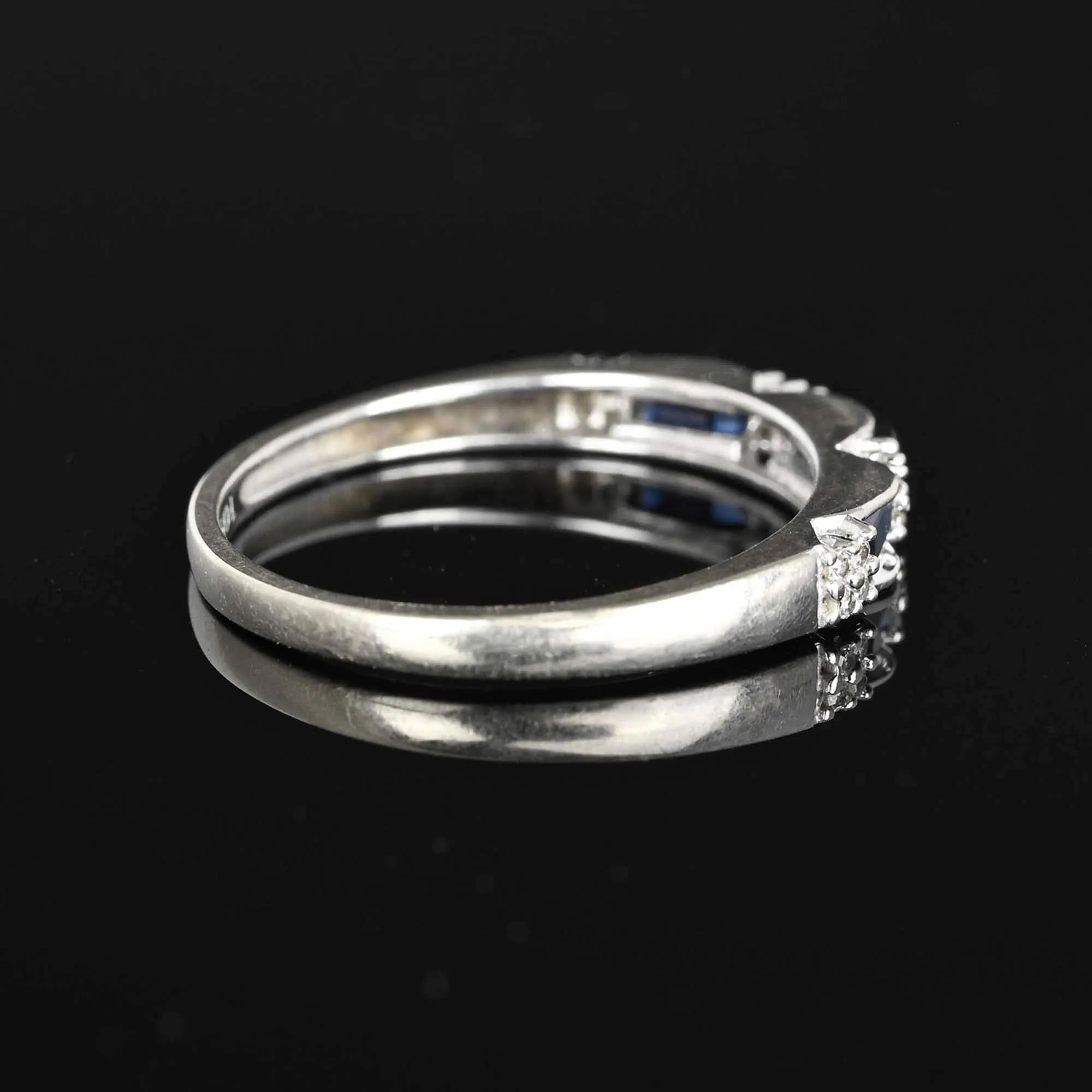 Vintage Diamond Baguette Sapphire Band Ring