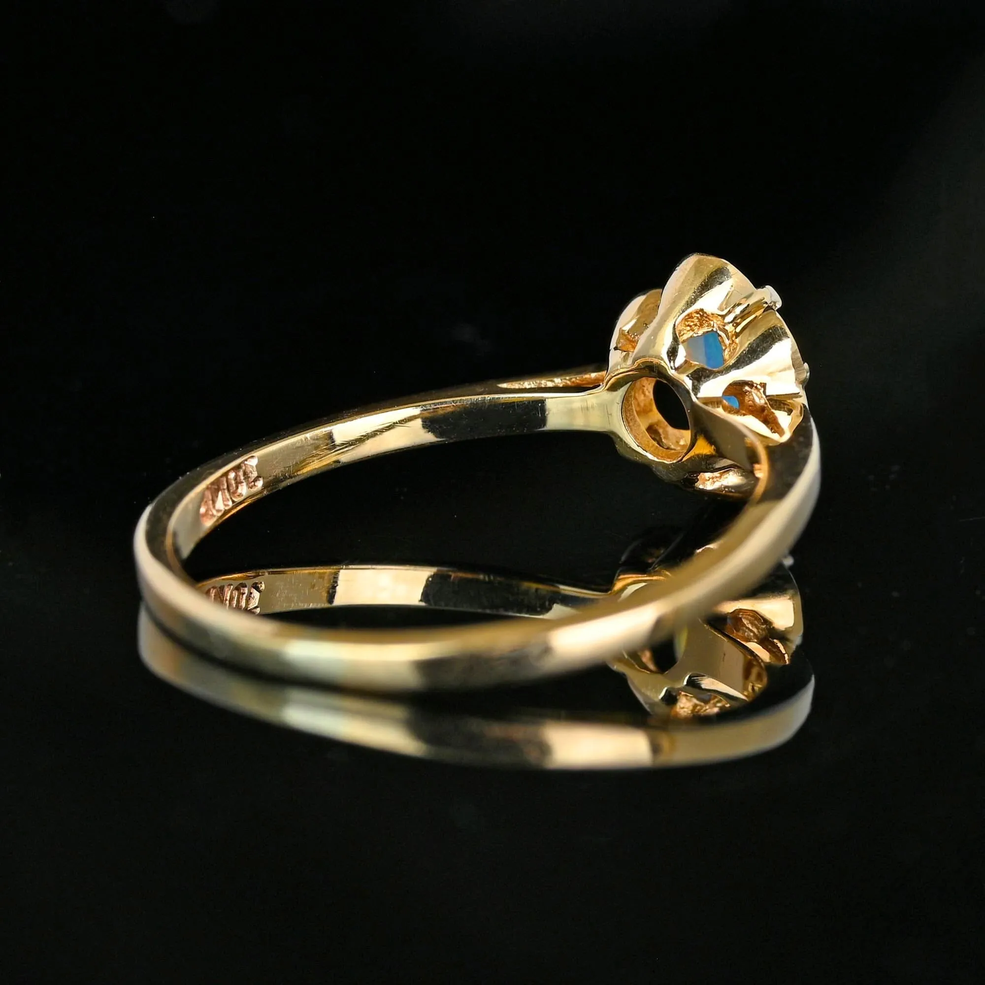 Vintage Gold Buttercup Opal Solitaire Ring