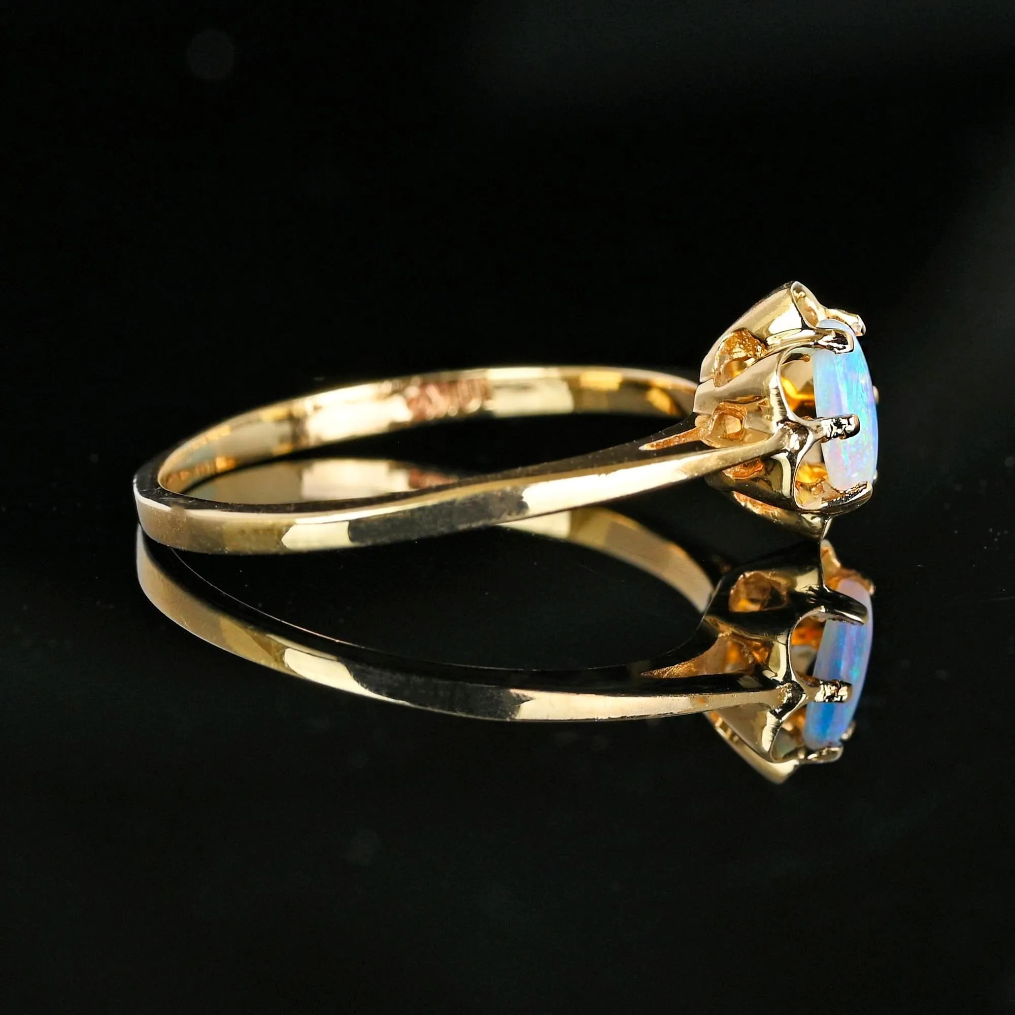 Vintage Gold Buttercup Opal Solitaire Ring