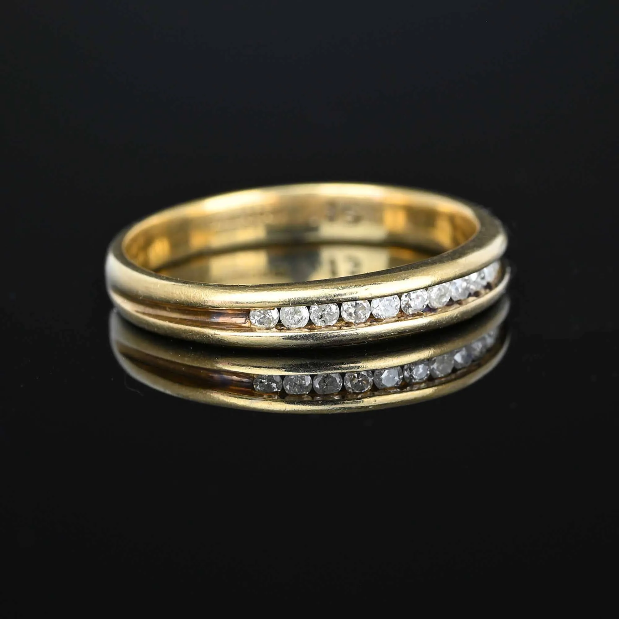 Vintage Half Eternity Diamond Wedding Ring Band