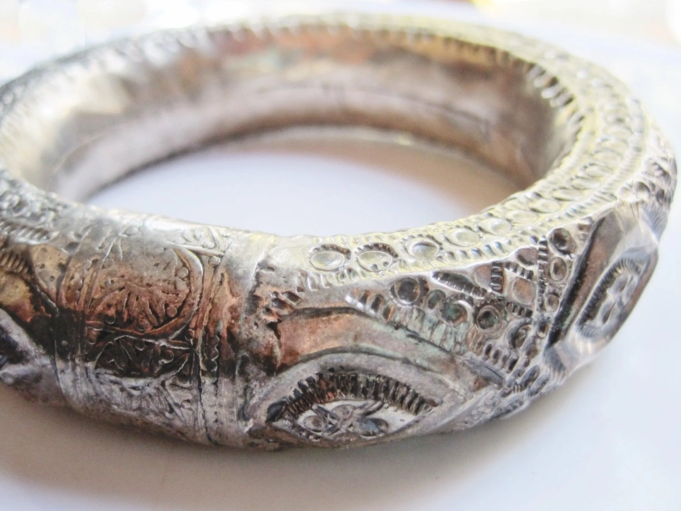 Vintage Silver Omani Rattle Arm Bracelet