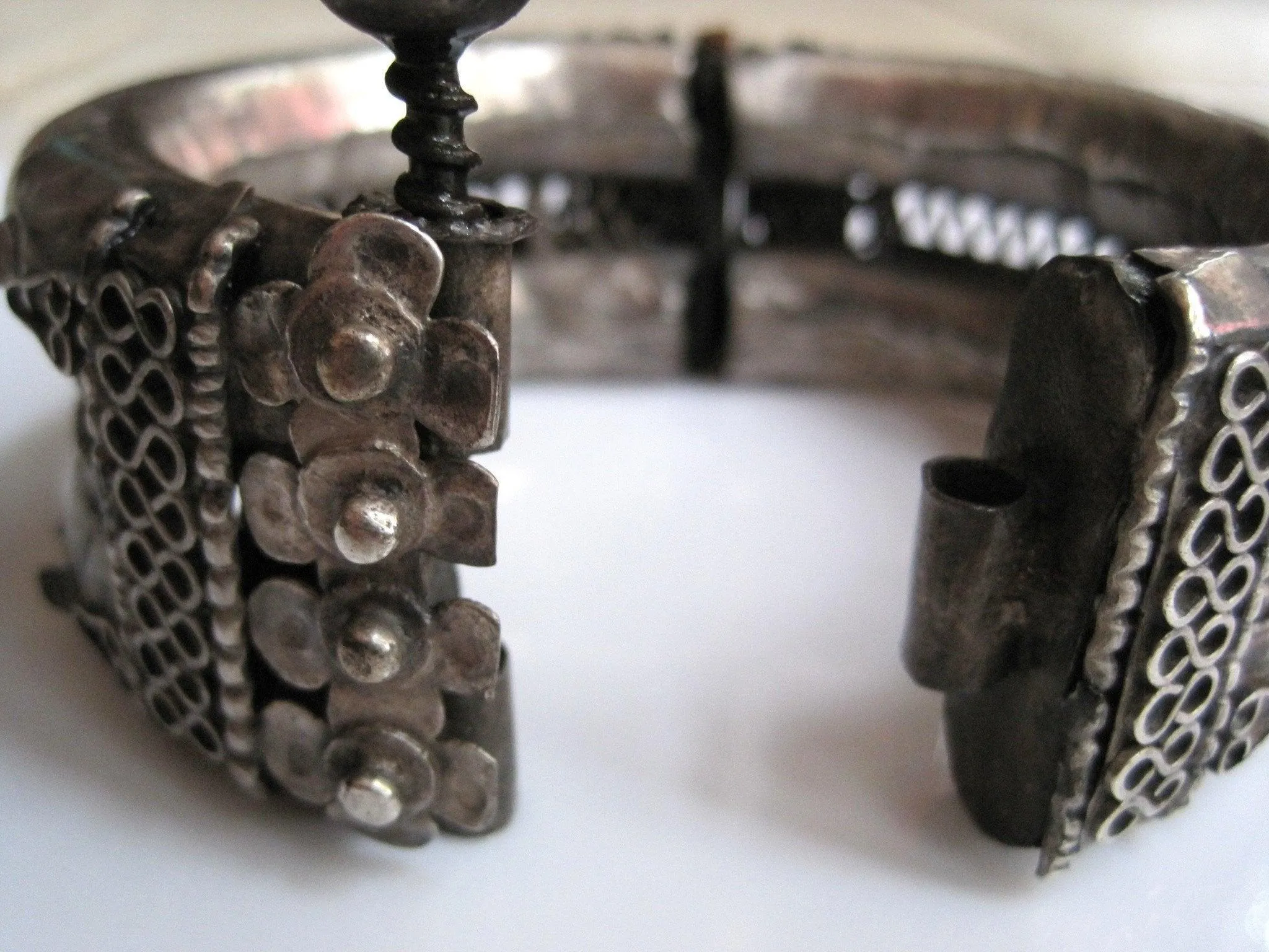 Vintage Tribal Indian Silver Bracelet from Orissa